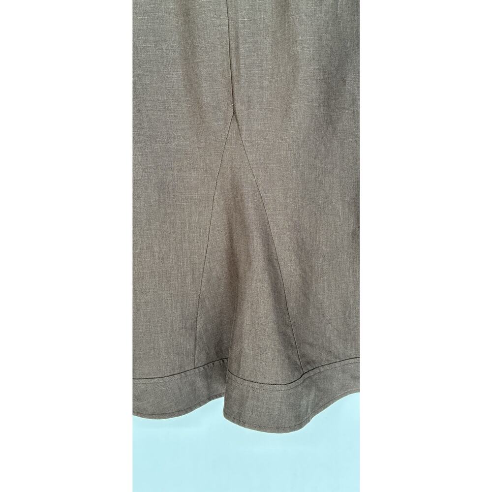 Lafayette 148 New York 100% Linen Brown Hidden Btns Jacket Sz 12 Relaxed A-Line - Picture 6 of 10